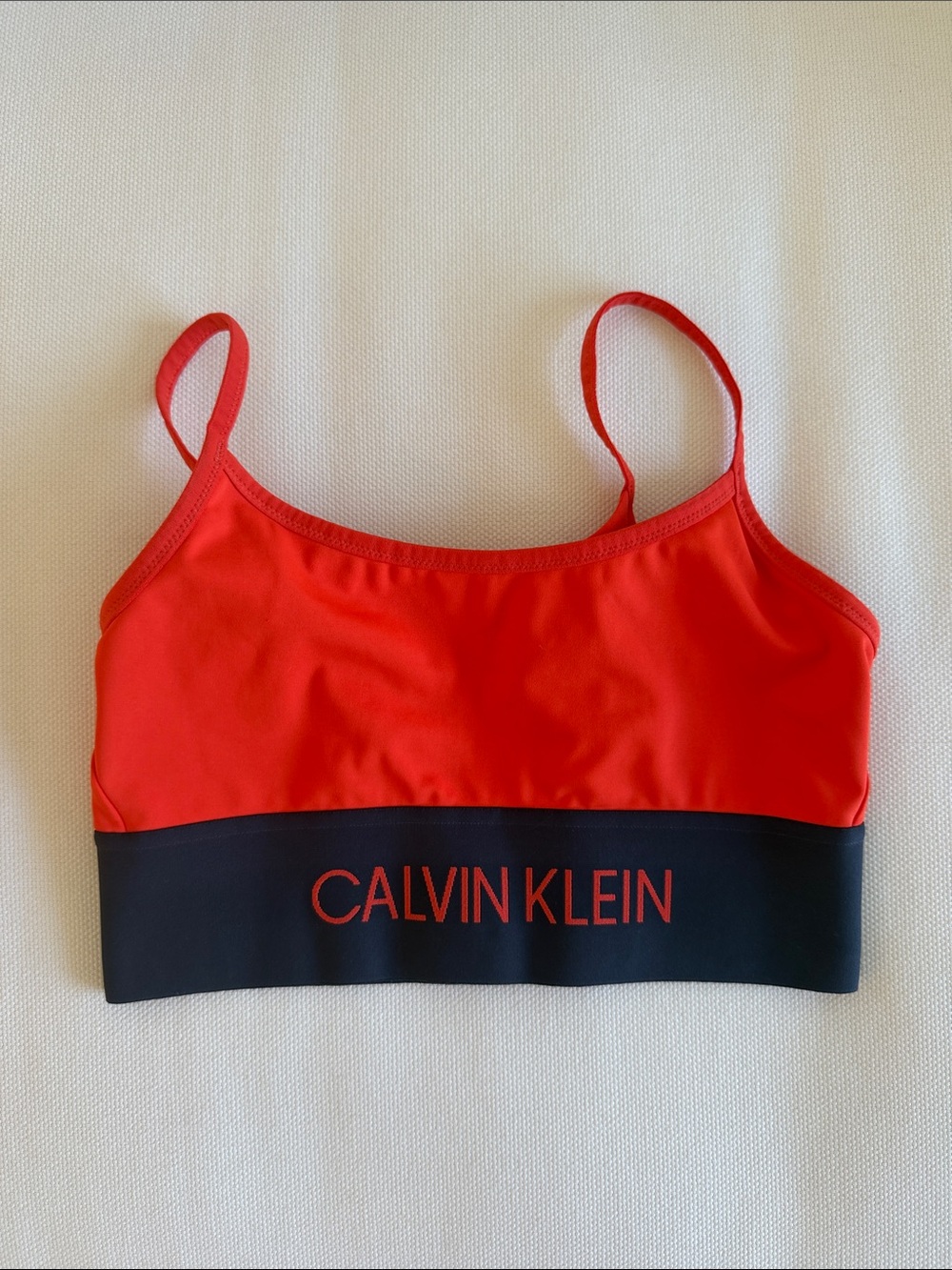 Calvin Klein Red Logo Bikini Top